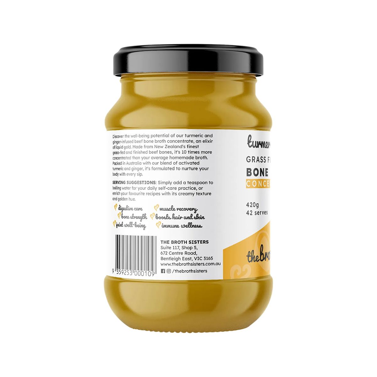 The Broth Sisters Beef Bone Broth Concentrate Turmeric & Ginger 420g