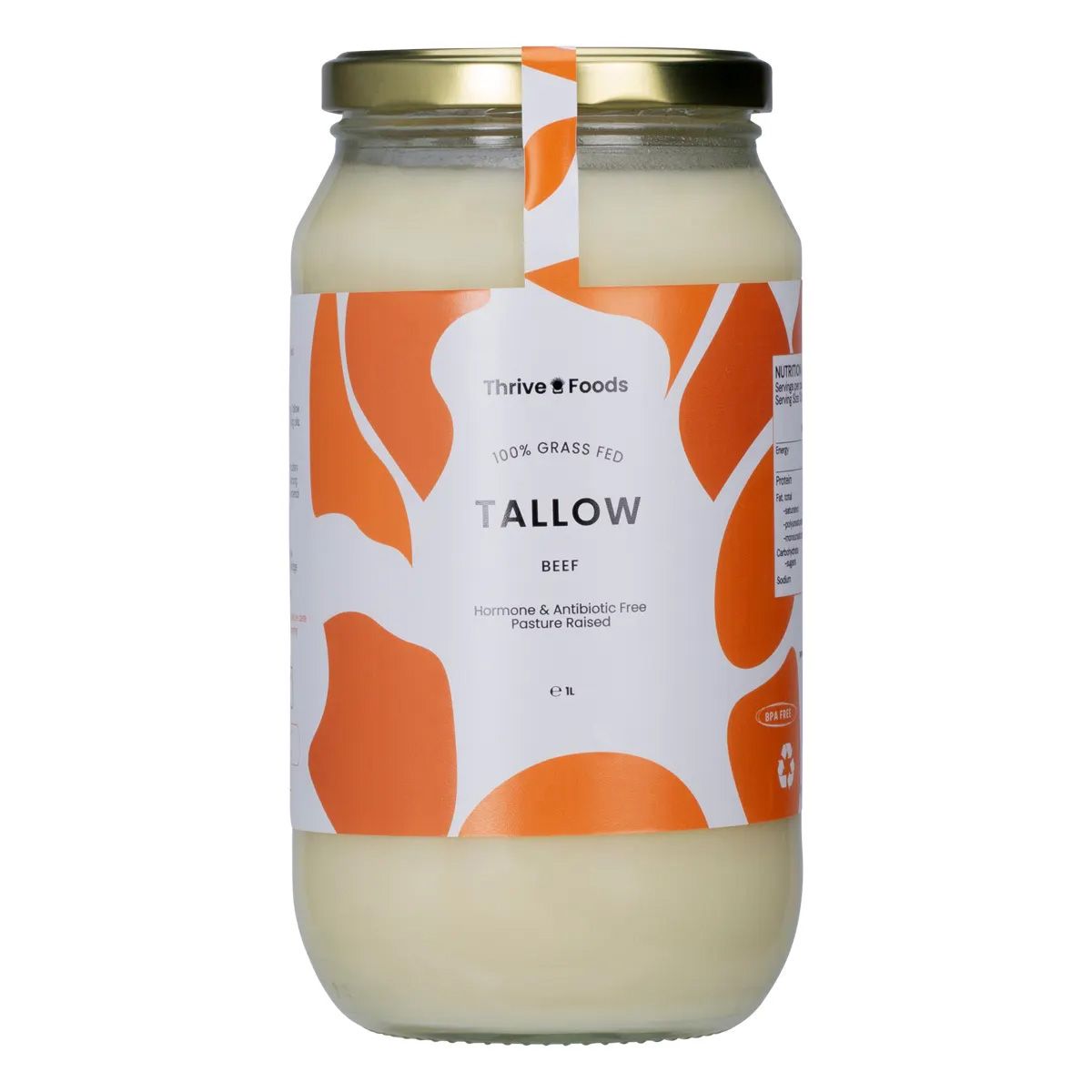 Thrive Tallow 100% Grass Fed Tallow 1 Litre