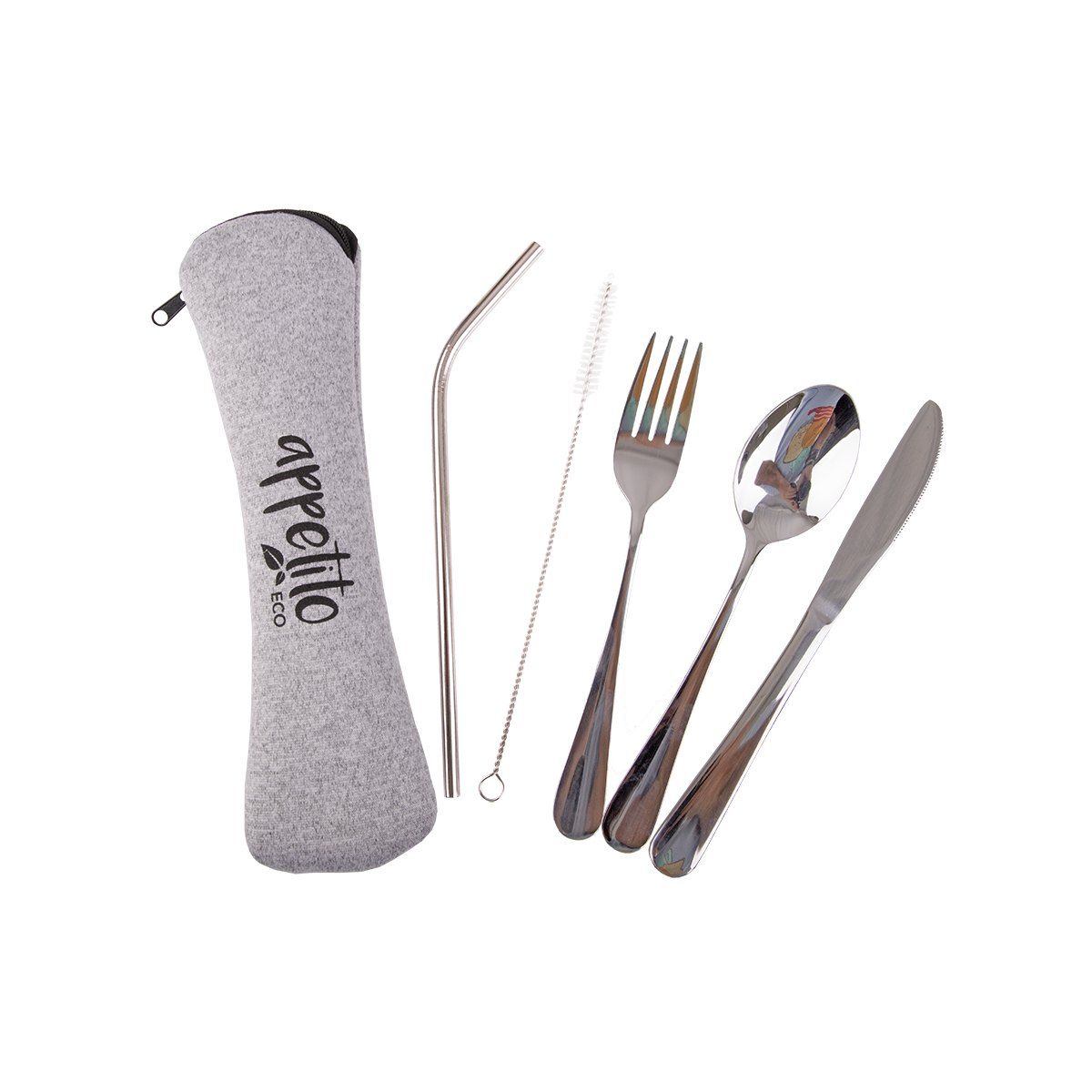 APPETITO 5 PIECE STAINLESS STEEL TRAVELLER'S CUTLERY SET