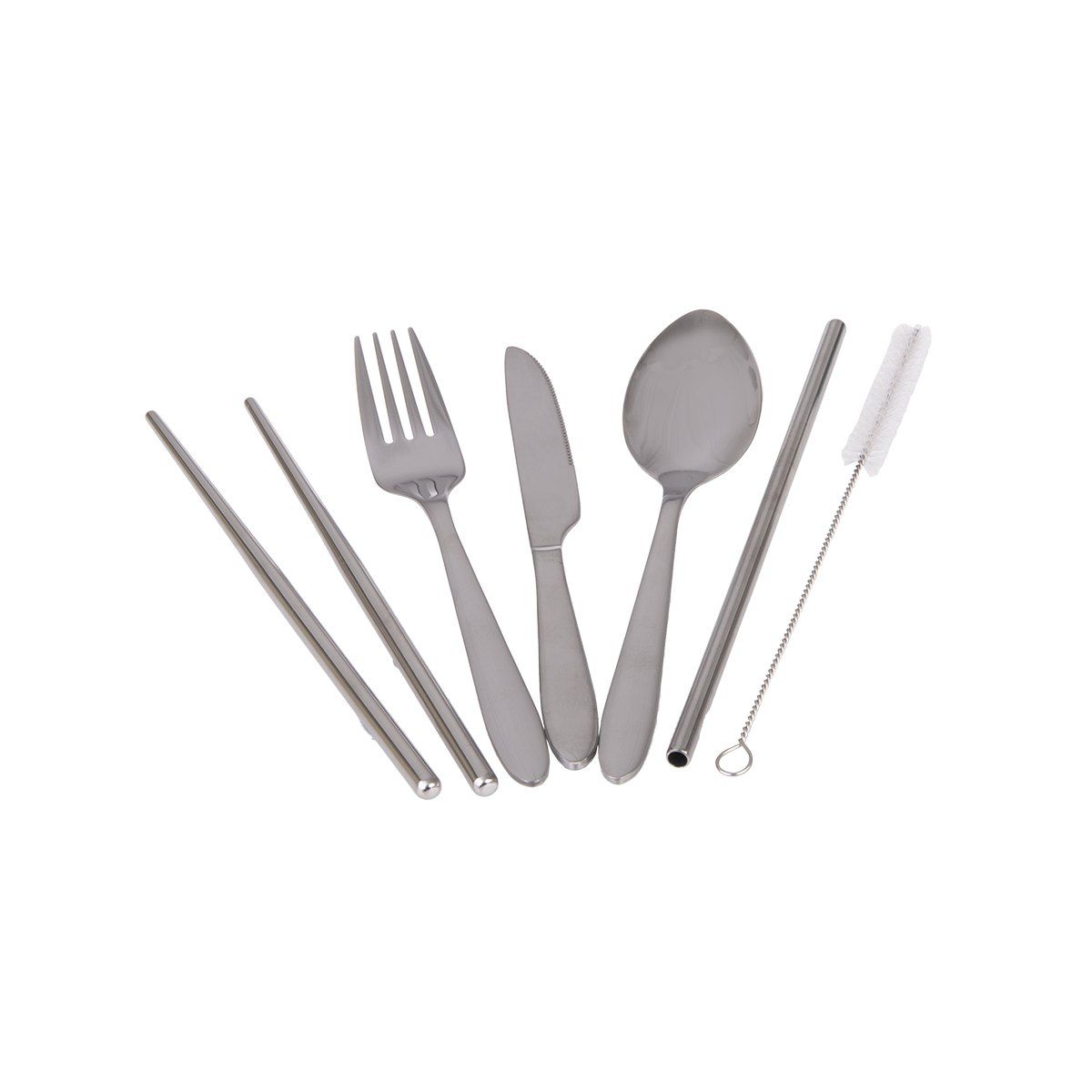 APPETITO 6 PIECE STAINLESS STEEL TRAVELLER'S CUTLERY SET - SILVER