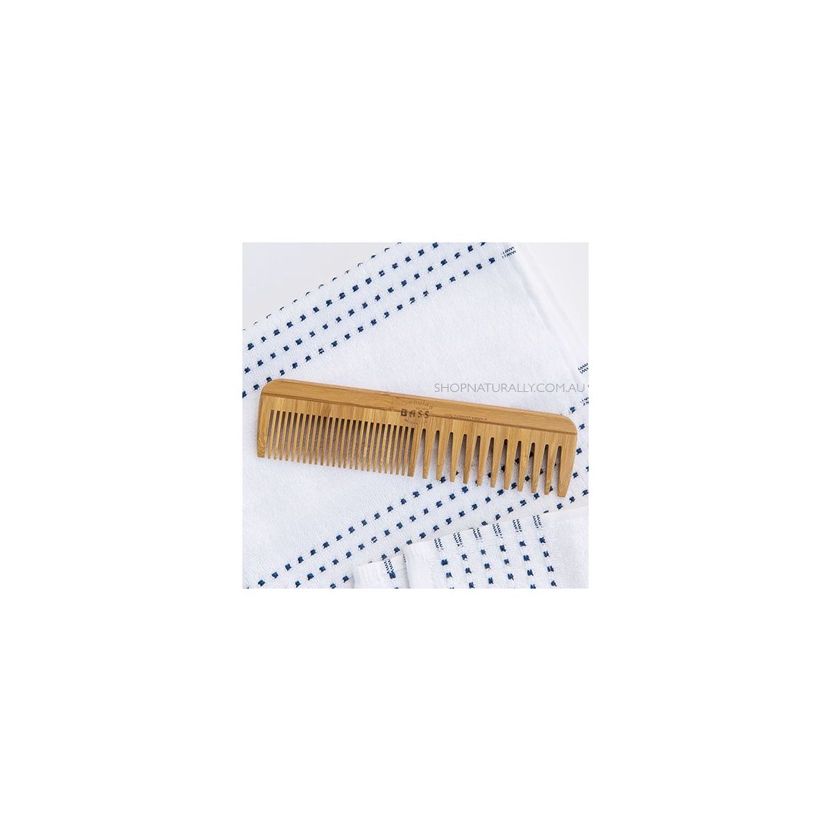 Bass Brushes Bamboo Wood Comb Large Wide & Fine Tooth