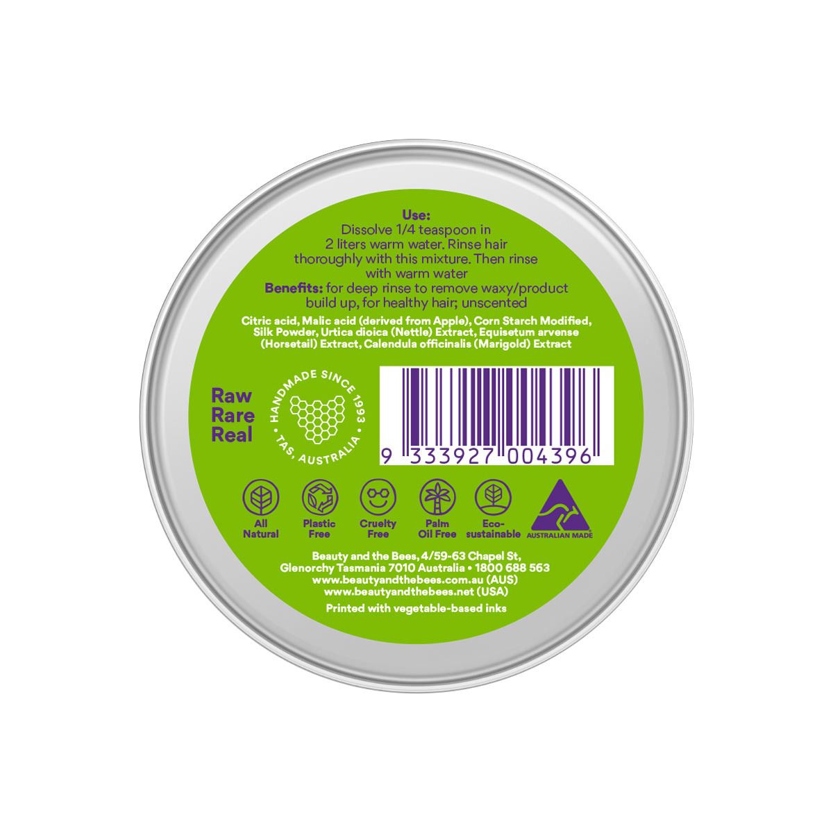 Beauty and the Bees Clarifying Hair Rinse Apple Silk 40g