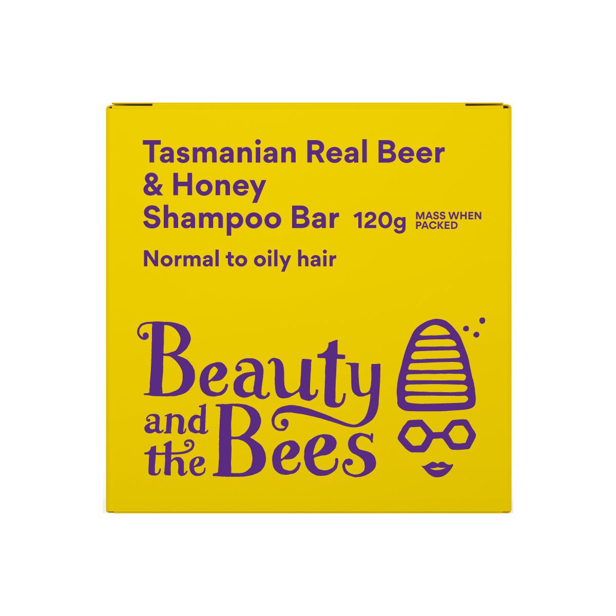 Beauty and the Bees Shampoo Bar Tasmanian Real Beer Unscented 120g