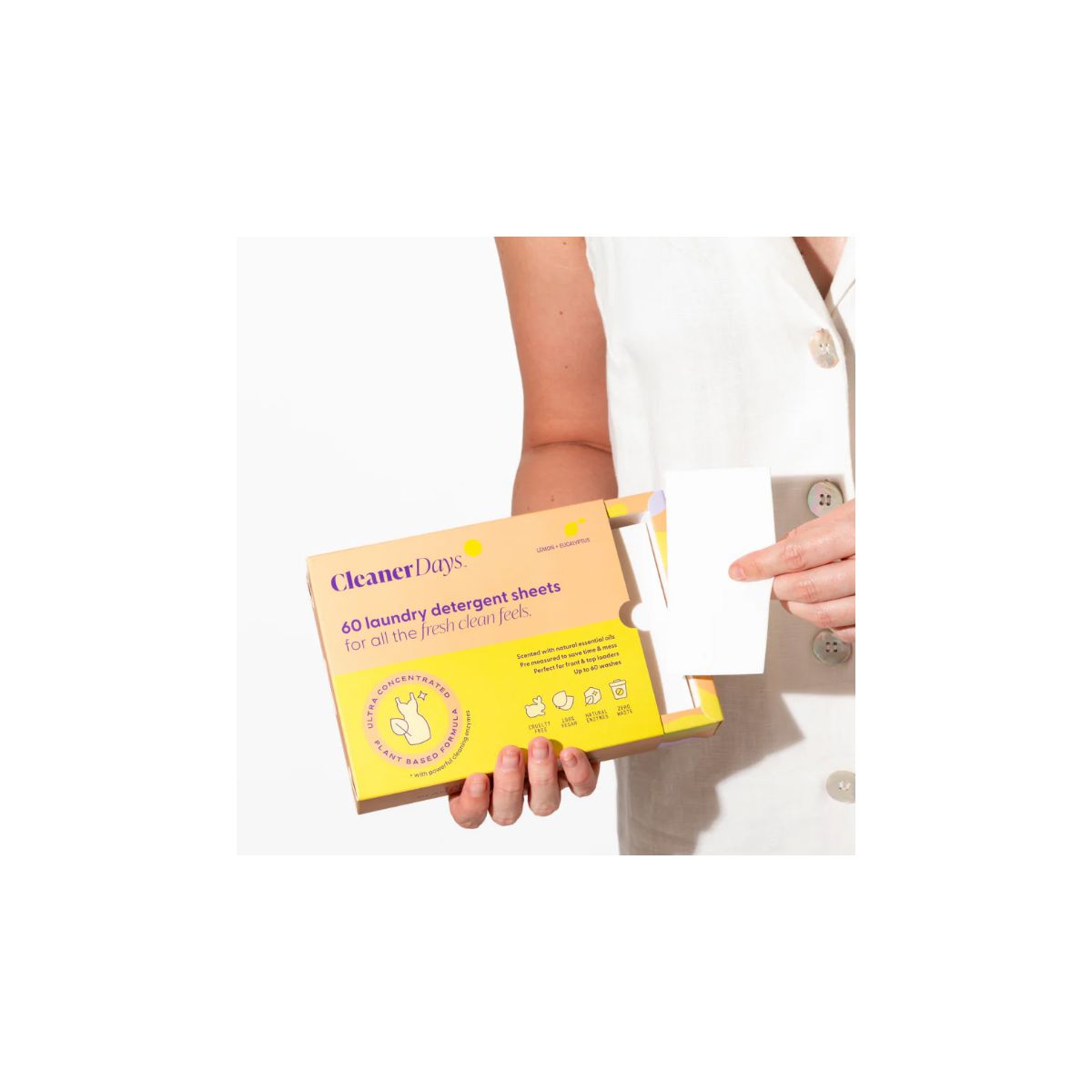 Cleaner Days Laundry Detergent Sheets 60 pack Lemon & Eucalyptus