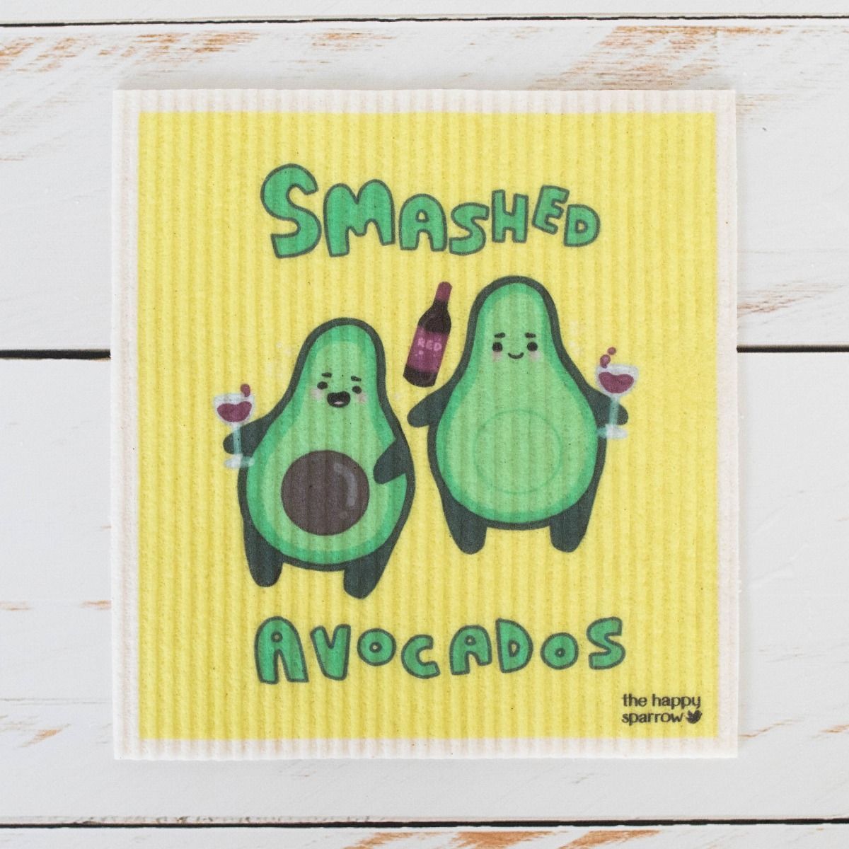 The Happy Sparrow Compostable Dish Cloth Smashed Avocados