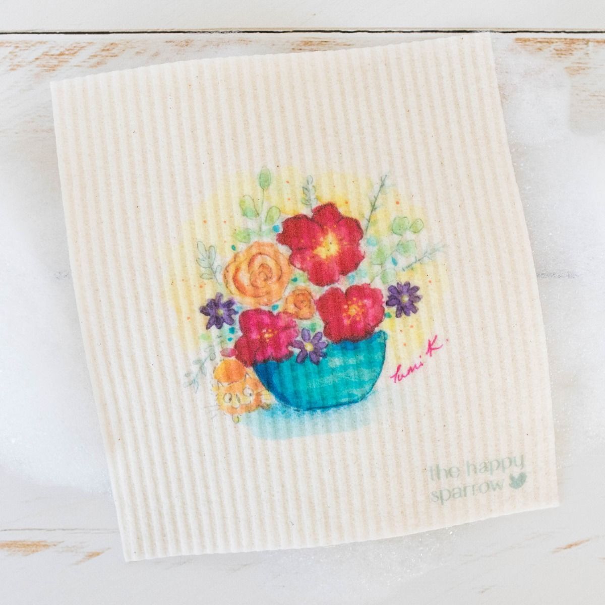 The Happy Sparrow Compostable Dish Cloth Flowers
