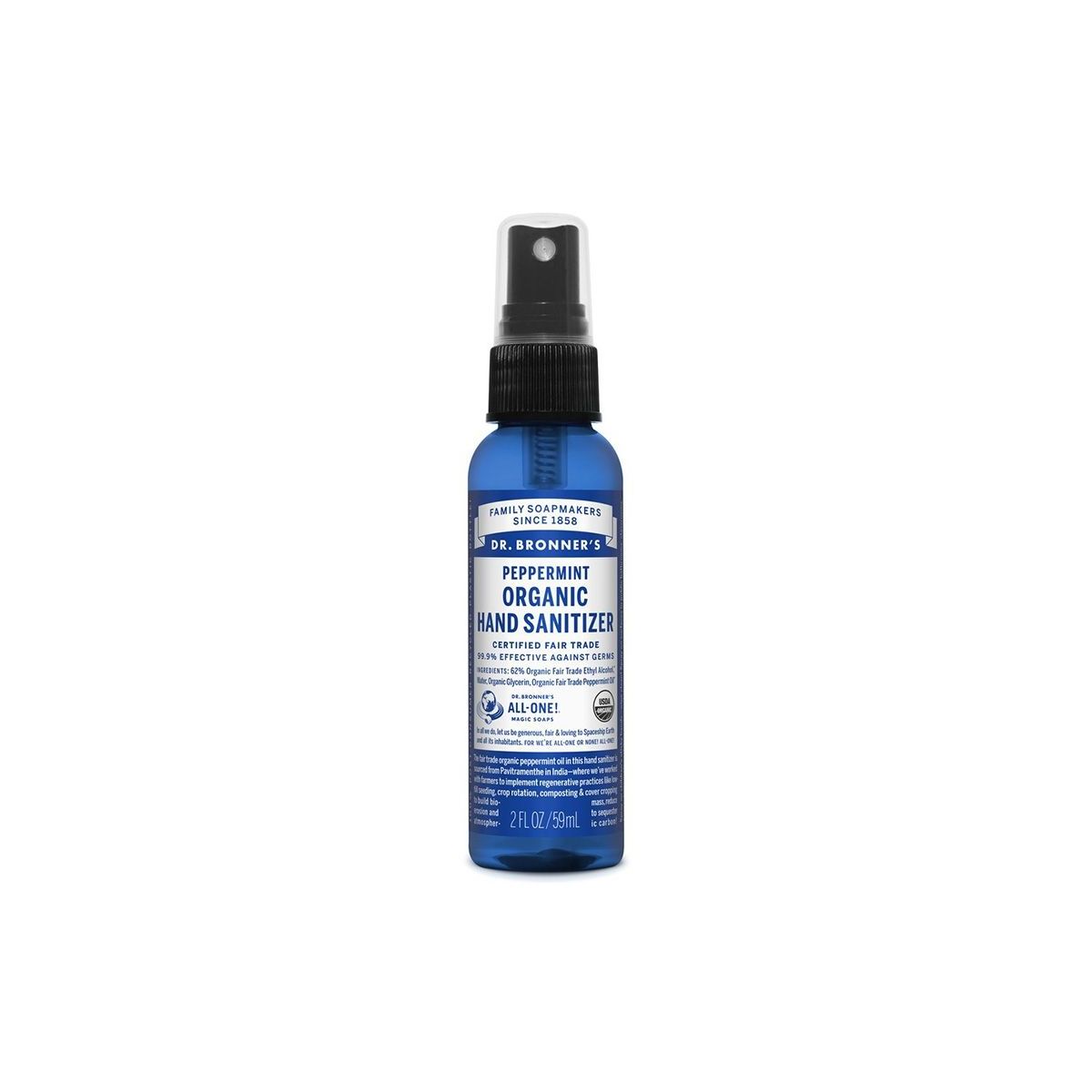 Buy Dr Bronner's Organic Hand Sanitiser Spray Peppermint Online