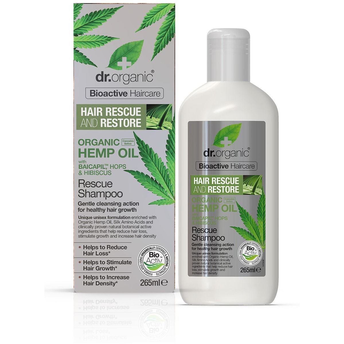 Dr Organic Hemp Oil Rescue & Restore Shampoo 265ml