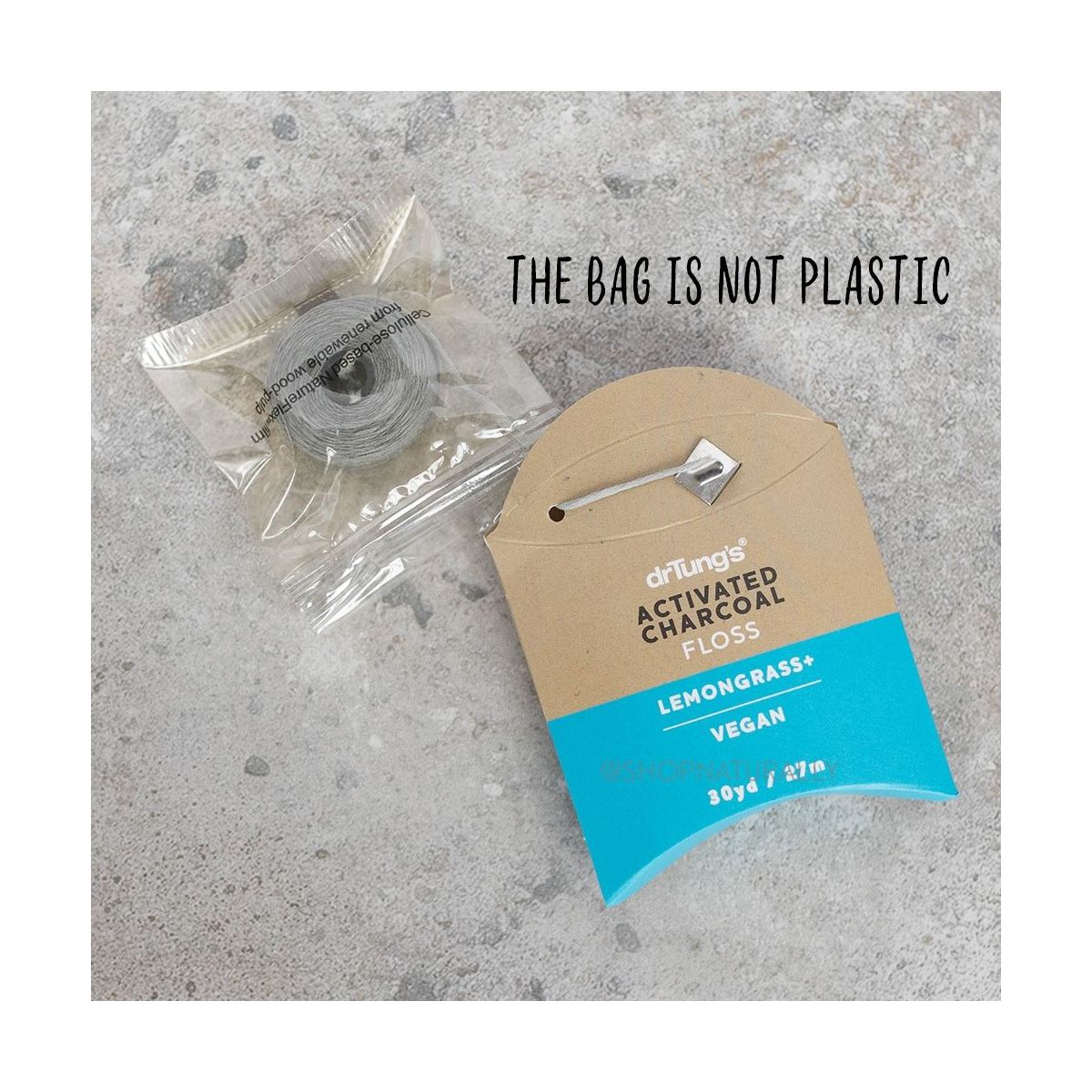 Dr Tung's Vegan Smart Floss with activated charcoal 27m