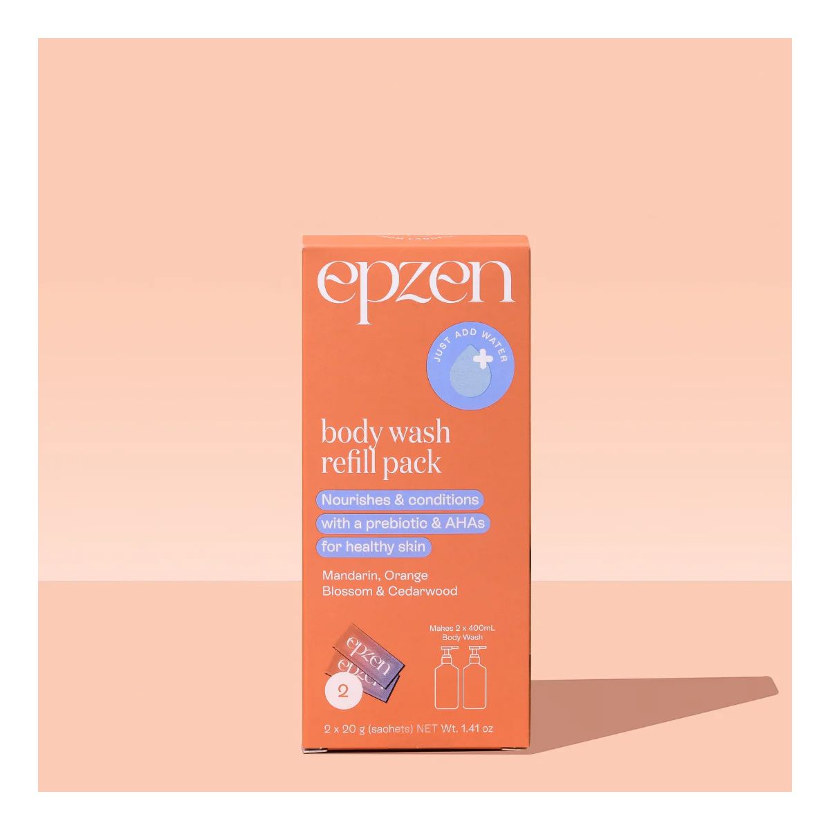 Epzen Body Wash Refill Pack Mandarin, Orange Blossom, Cedarwood 2 pack