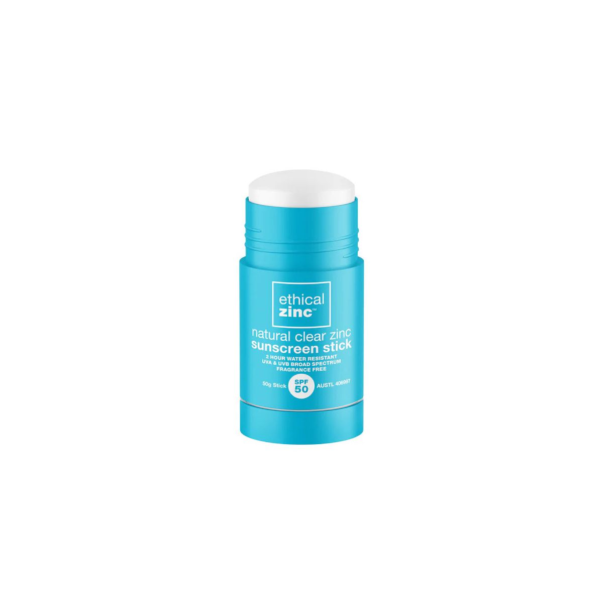 Ethical Zinc Natural Clear Zinc Sunscreen SPF50 50g Stick