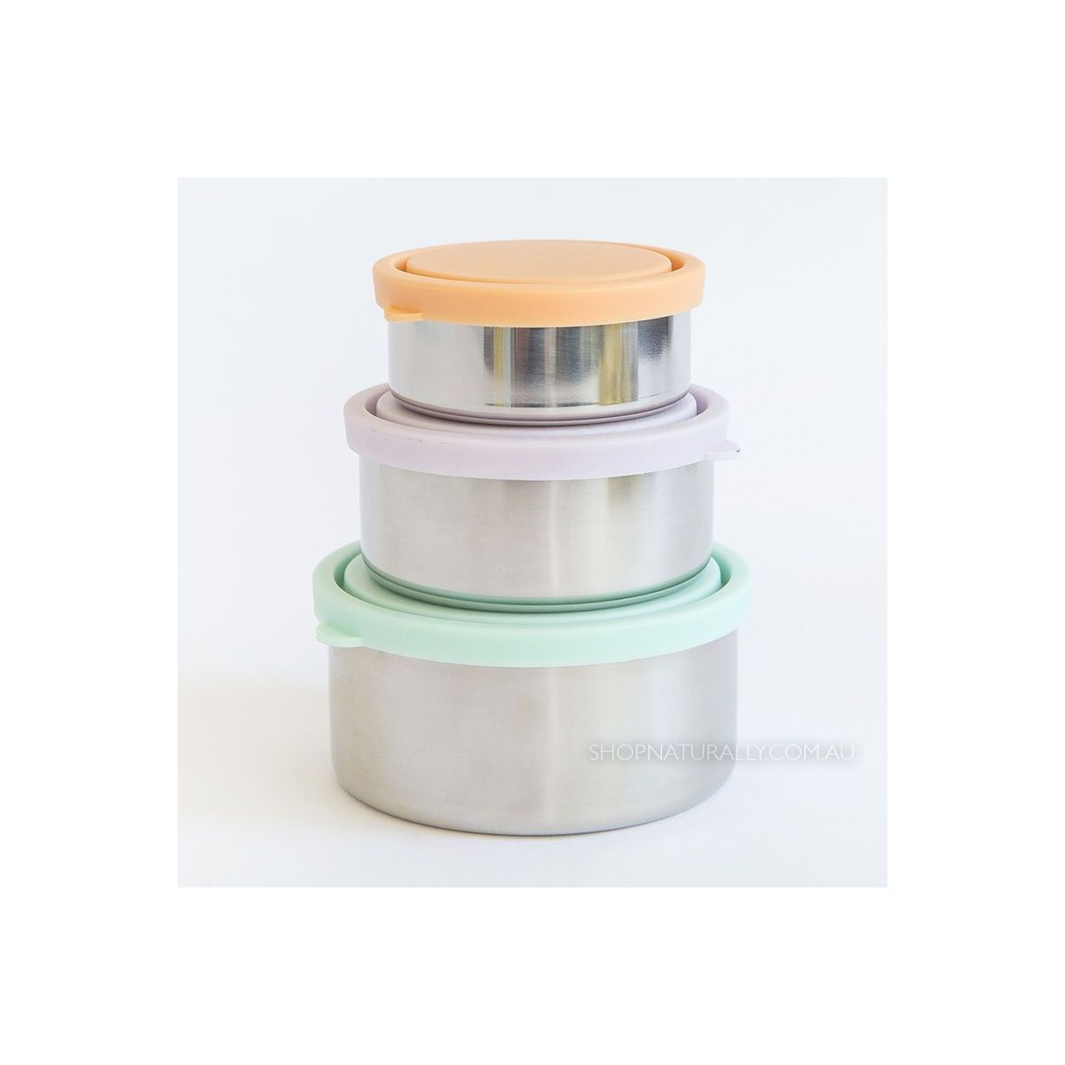 Ever Eco Stainless Steel Nesting Containers Spring Pastels 3 Pack