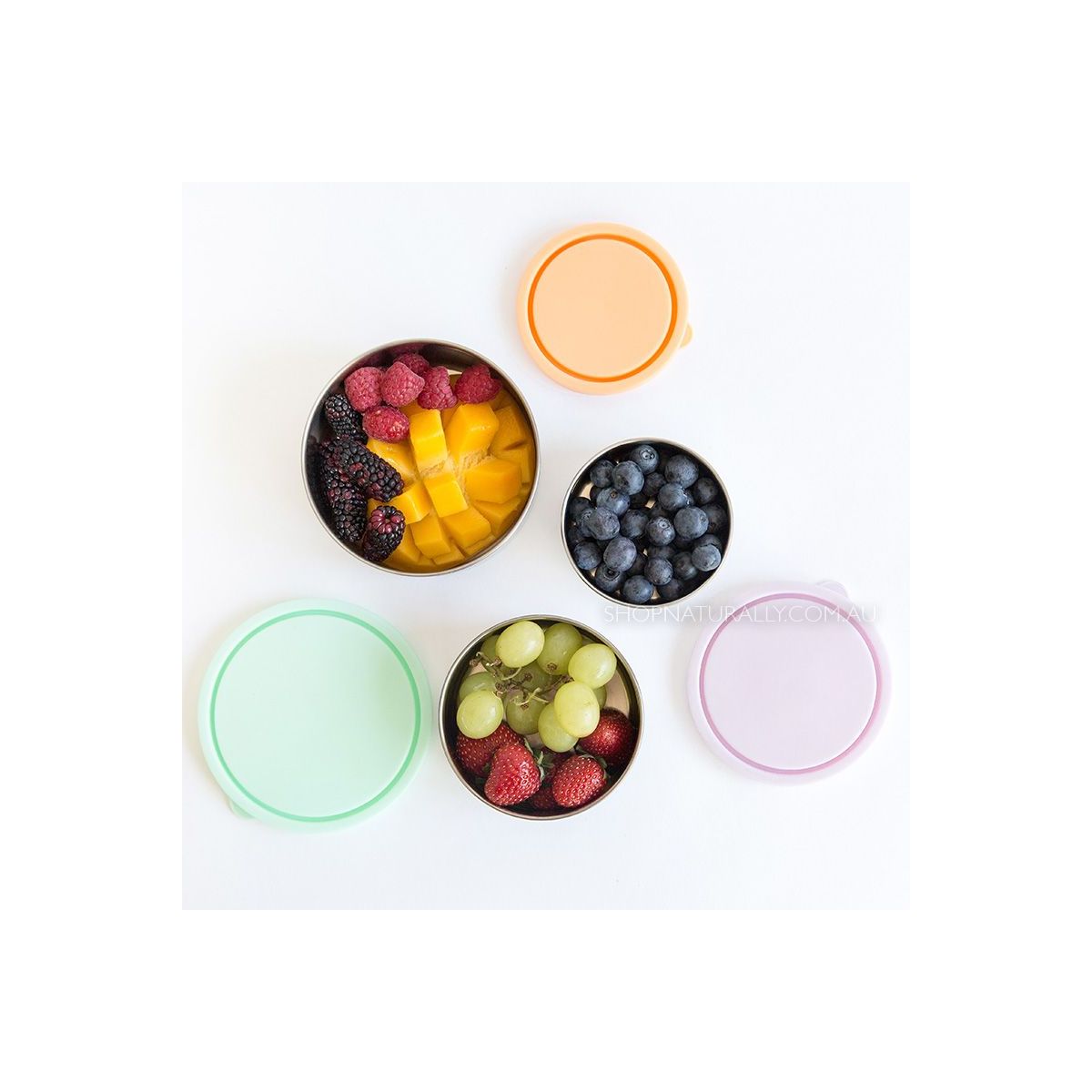 Ever Eco Stainless Steel Nesting Containers Spring Pastels 3 Pack