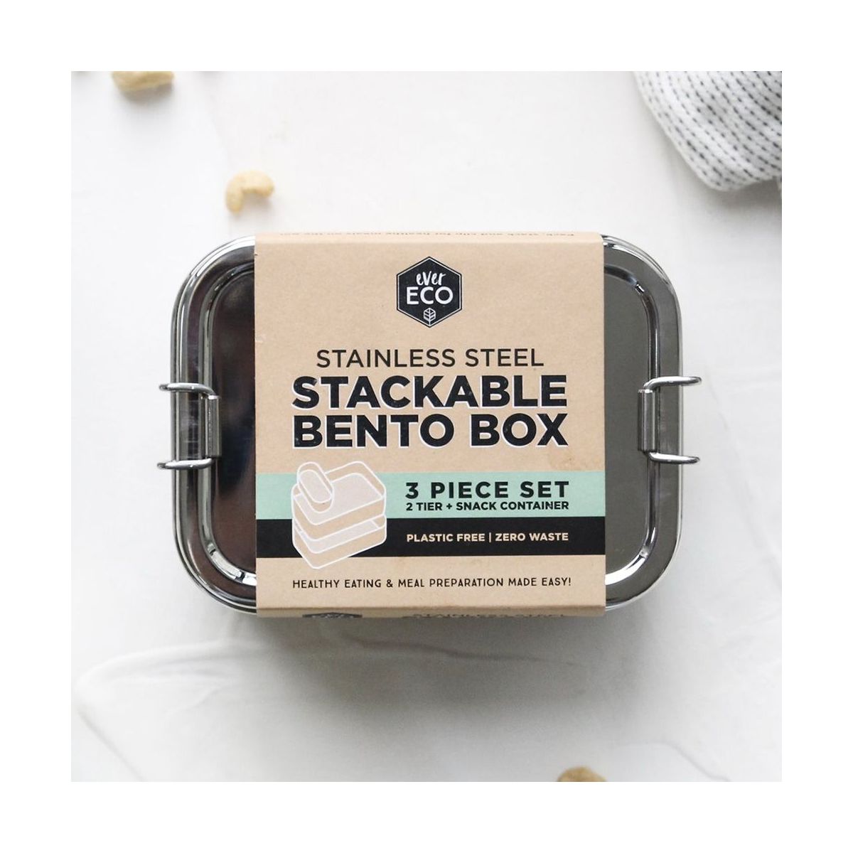 Ever Eco Stainless Steel Stackable Bento 1200ml