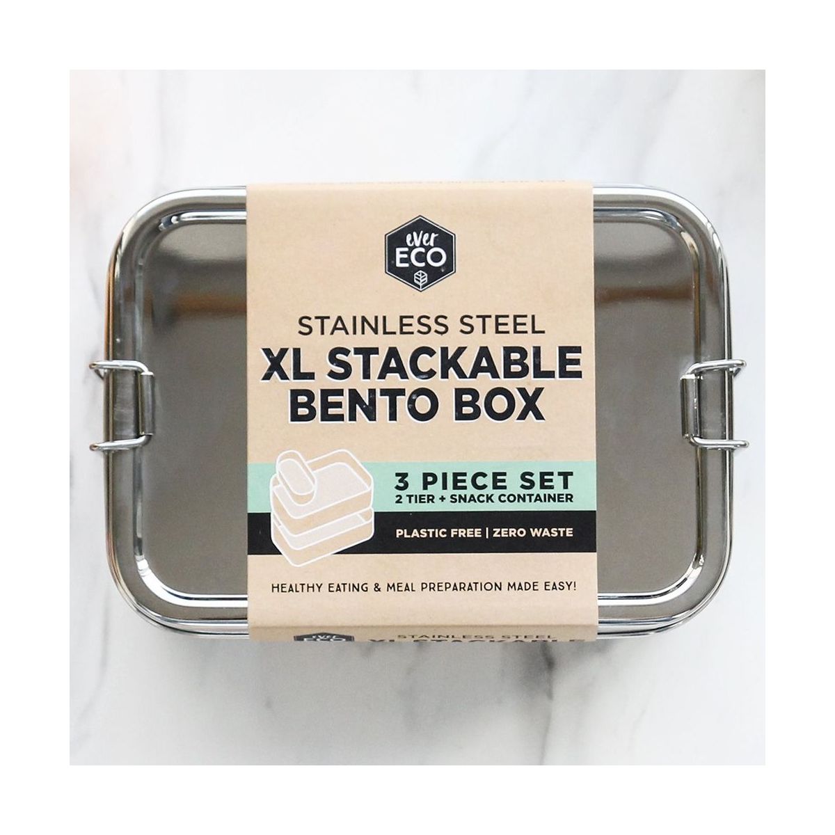 Ever Eco Stainless Steel Stackable Bento 1900ml