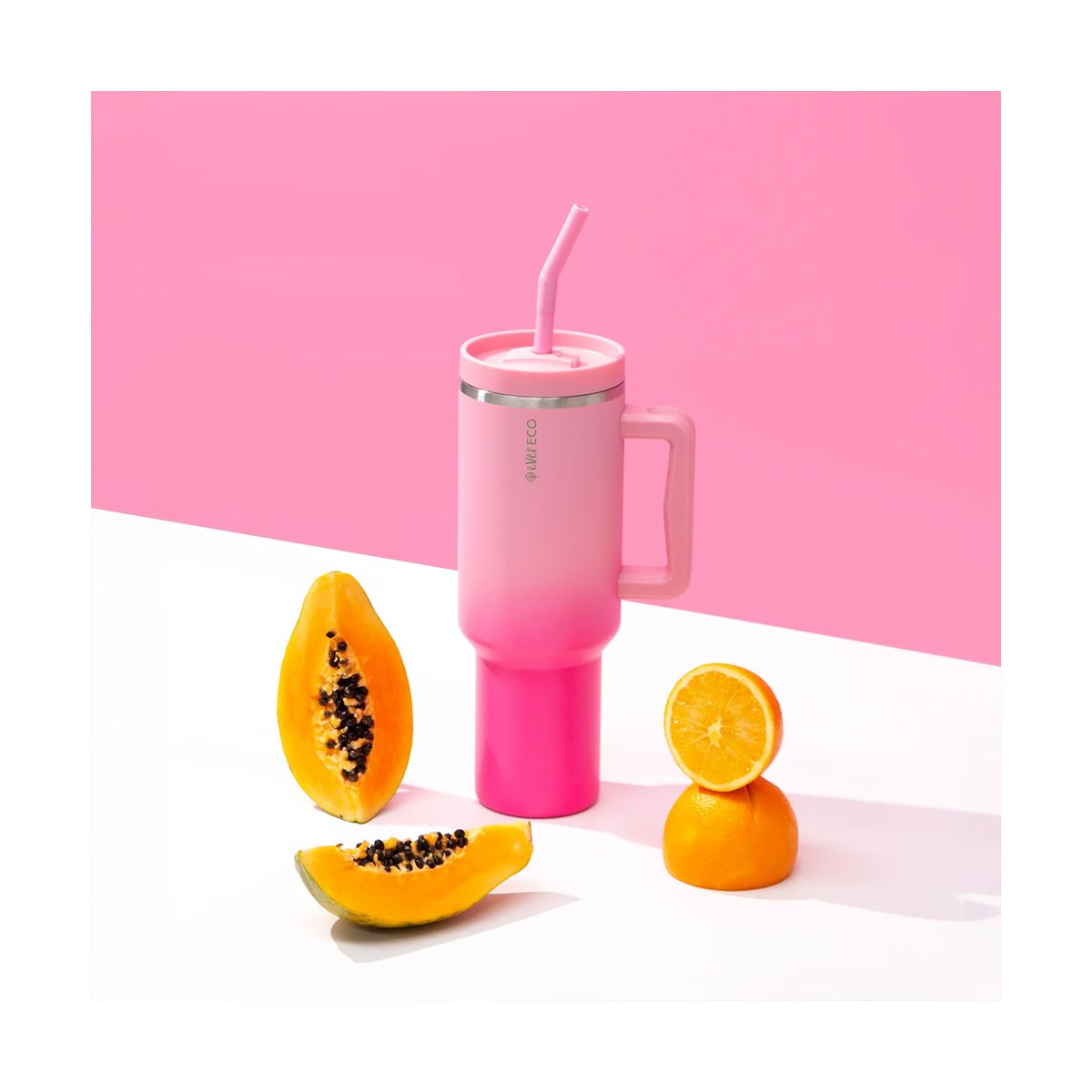 Ever Eco Insulated Tumbler with Handle & Straw Rise 1.18L