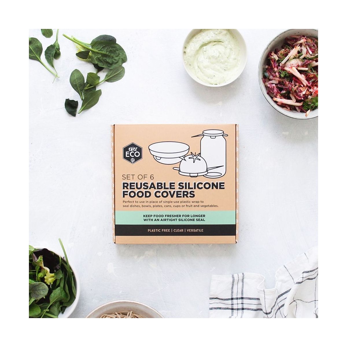 Ever Eco Silicone Food Cover 6 Pack