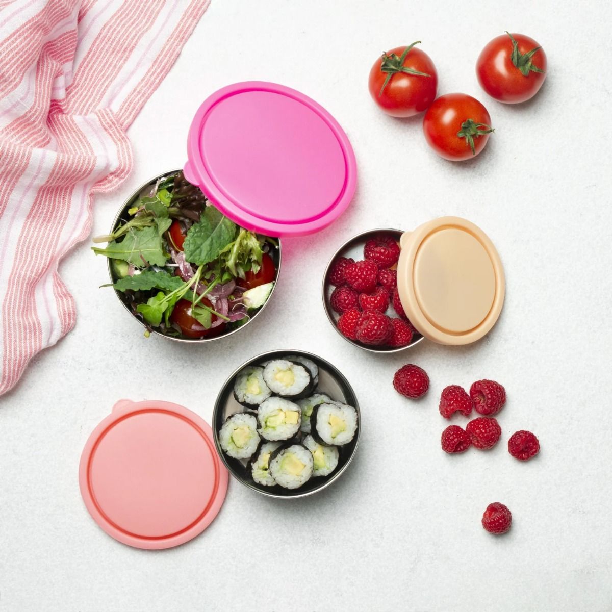Ever Eco Stainless Steel Nesting Containers Rise 3 Pack