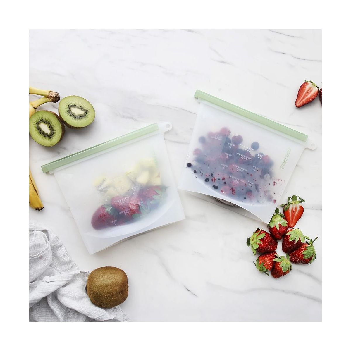 Ever Eco Silicone Food Pouch 1L 2 Pack