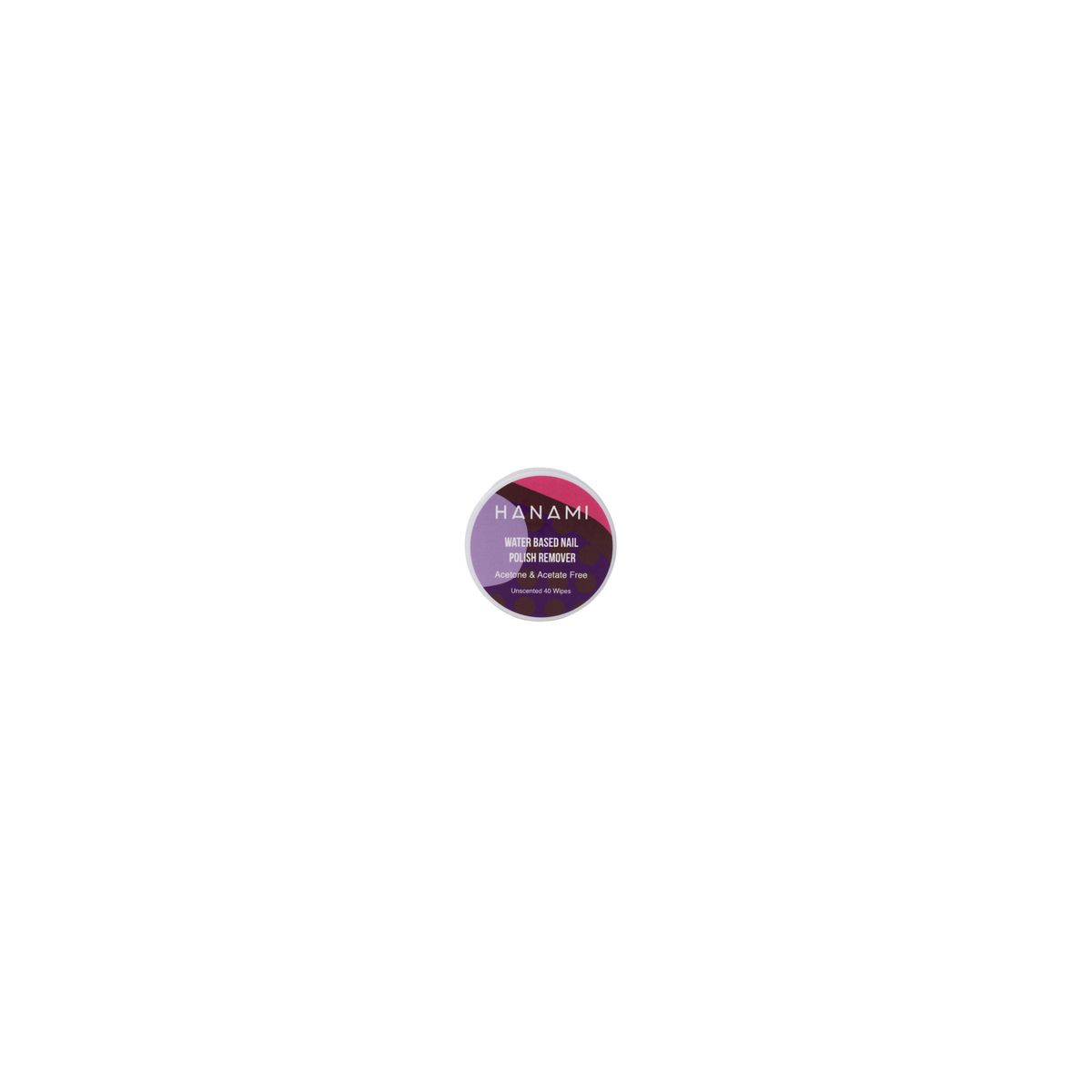 Hanami Water Based Nail Polish Remover Wipes Unscented 40 Pack
