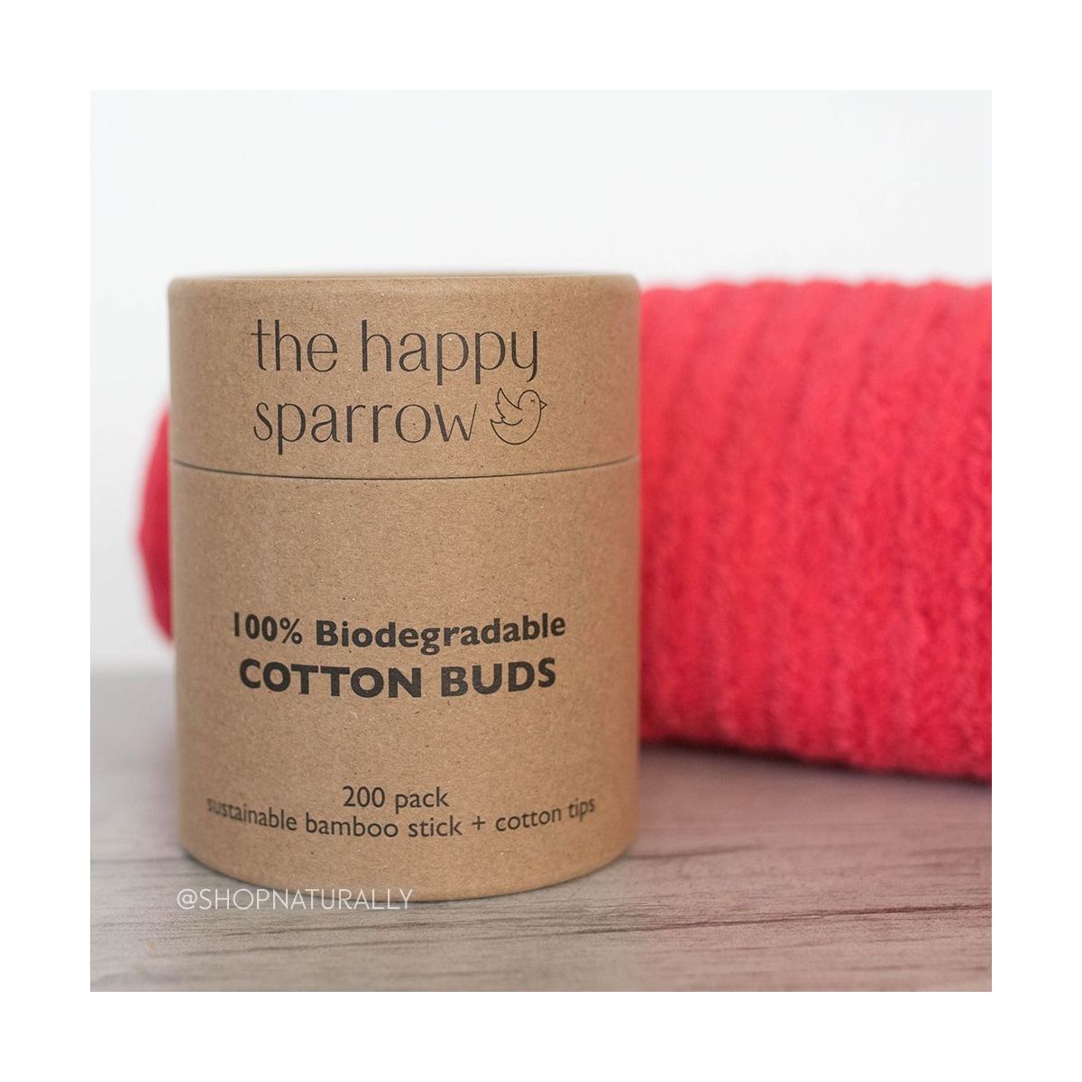 The Happy Sparrow Biodegradable Bamboo Cotton Buds 200 Pack