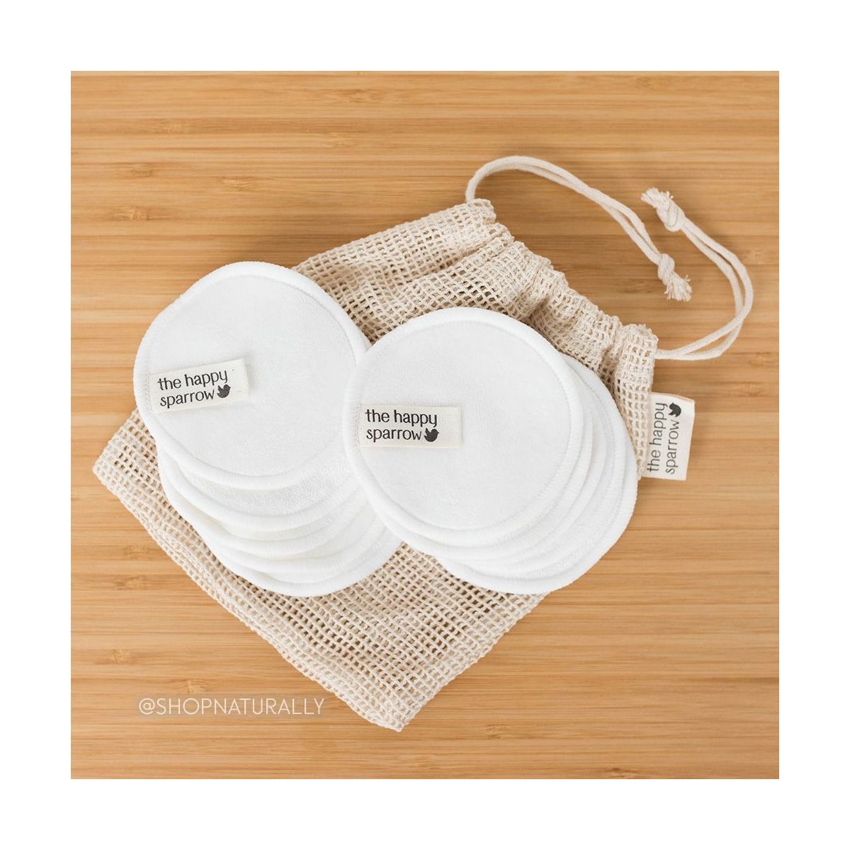 The Happy Sparrow Reusable Bamboo Makeup Remover Pads 10 Pack