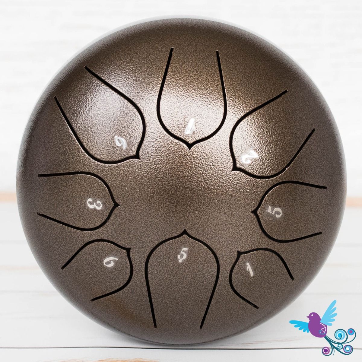Hluru 8 Note Pentatonic Lotus Tongue Drum Bronze