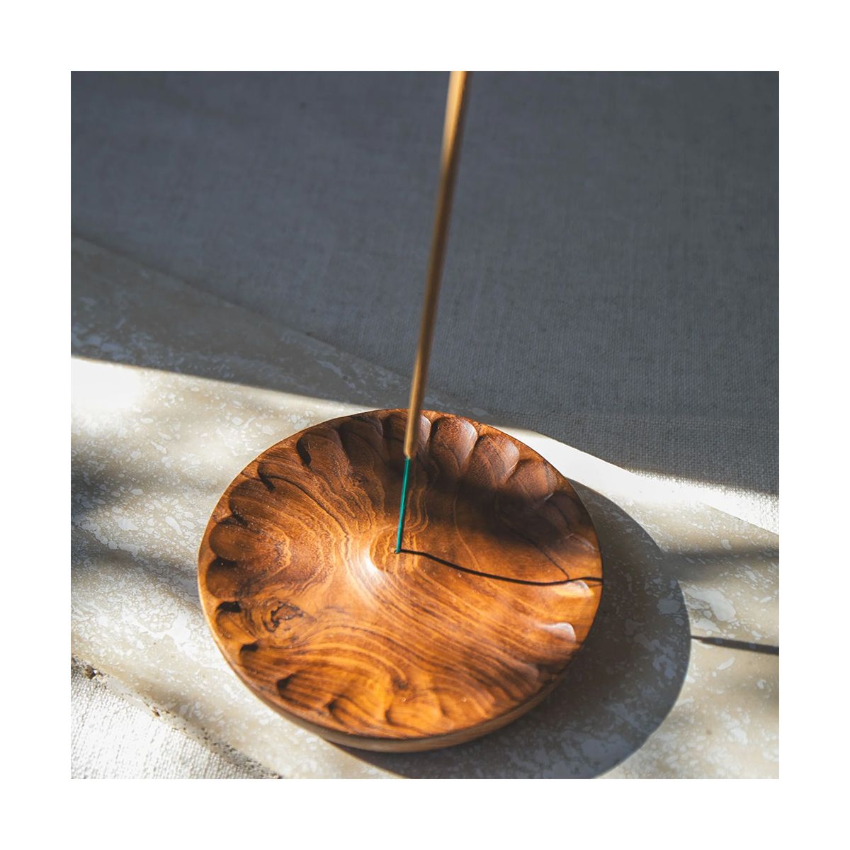 Holy Smoke Incense Holder Teak Flower