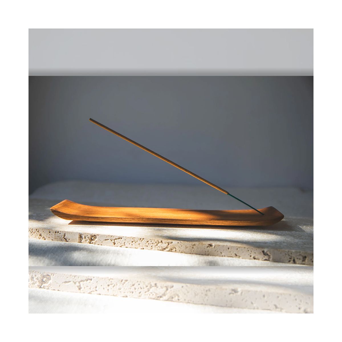 Holy Smoke Incense Holder Teak Japanese Tray