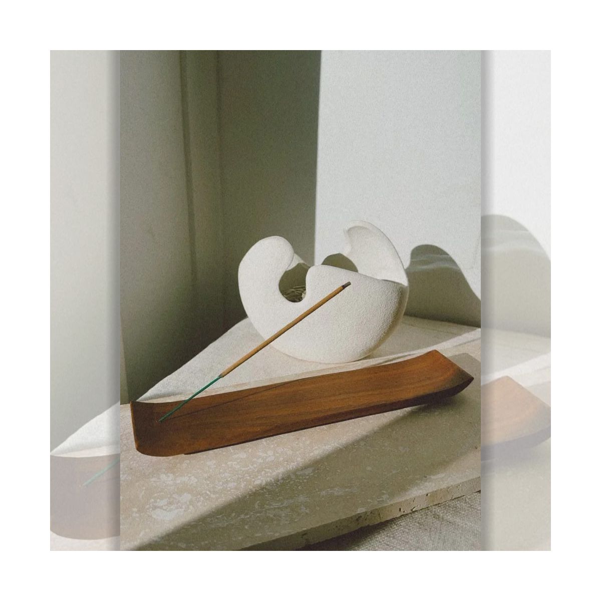 Holy Smoke Incense Holder Teak Japanese Tray