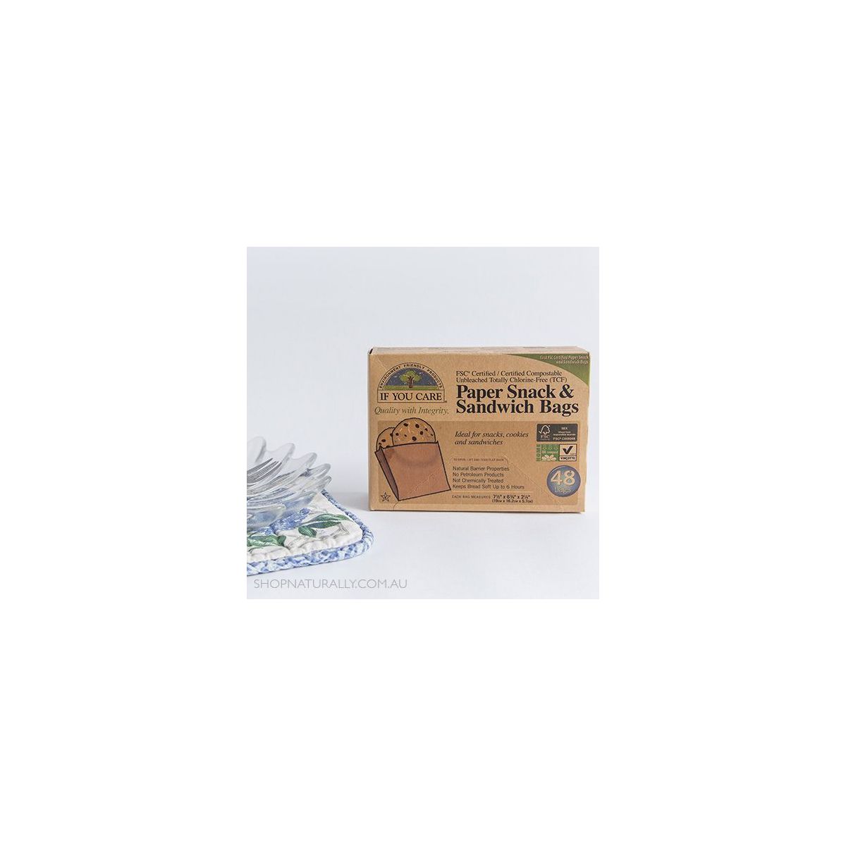 If You Care 100% Unbleached Paper Snack & Sandwich Bags 48 Pack