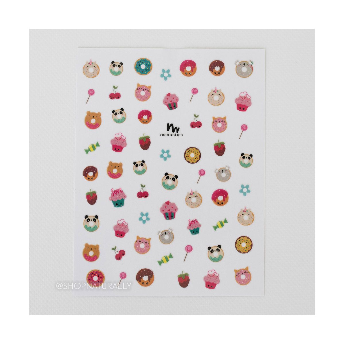 No Nasties Nail Sticker Sheet Cupcake
