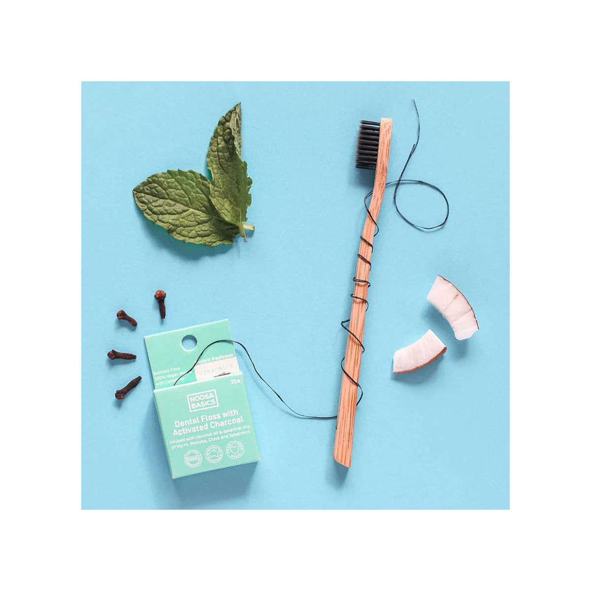 Noosa Basics Bamboo Charcoal Dental Floss Spearmint
