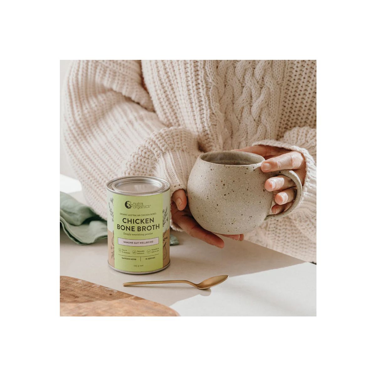 Nutra Organics Bone Broth Chicken Powder Garden Herb 125g
