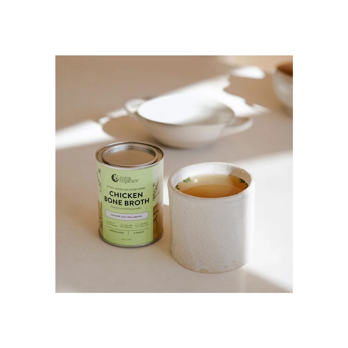 Nutra Organics Bone Broth Chicken Powder Garden Herb 125g