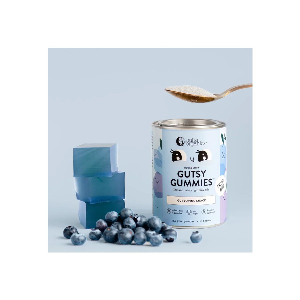 Nutra Organics Gutsy Gummies Blueberry 150g