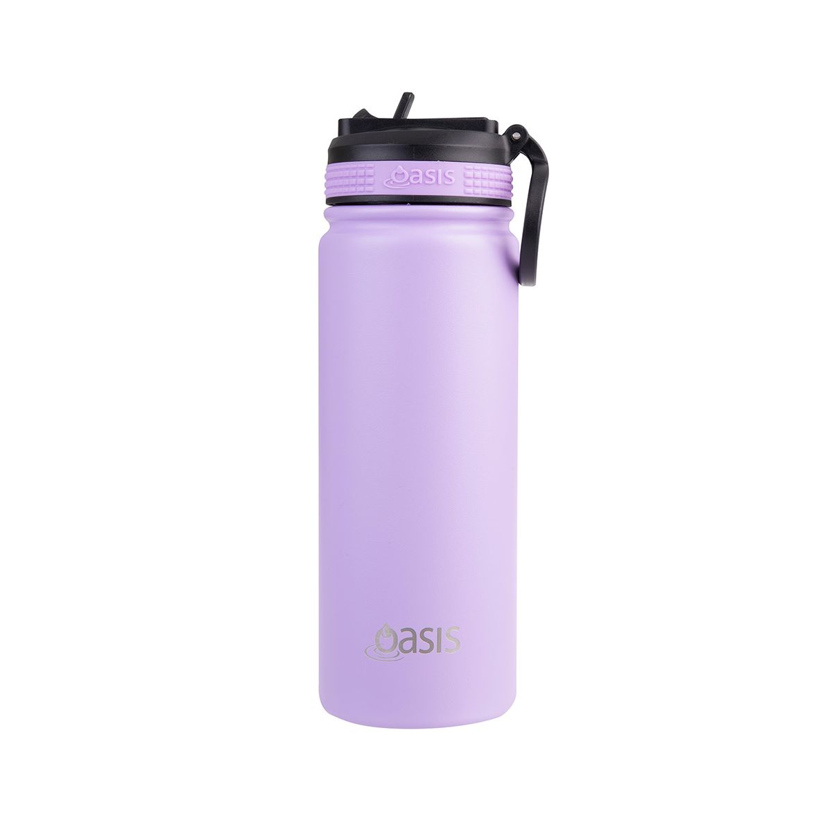 Buy Oasis stainless steel insulated water bottle 550ml lavender with straw lid