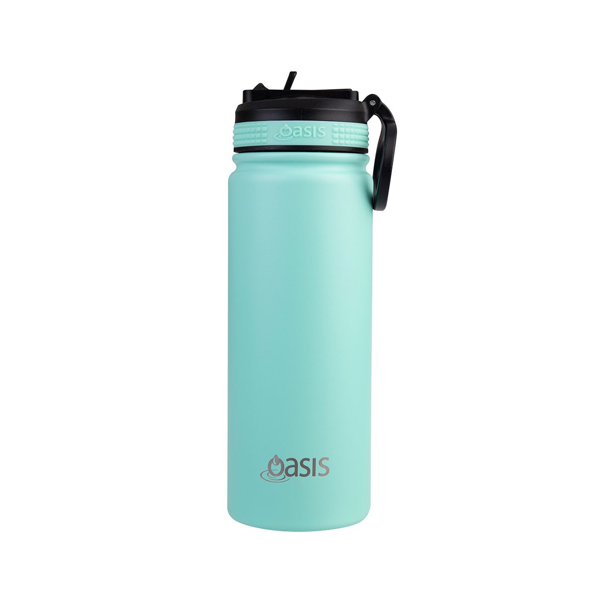 Buy oasis stainless steel sports bottle with sippy straw lid 550ml mint