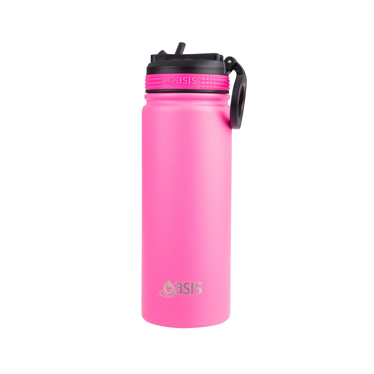 Buy Oasis insulated neon pink sports bottle with sippy straw lid 550ml
