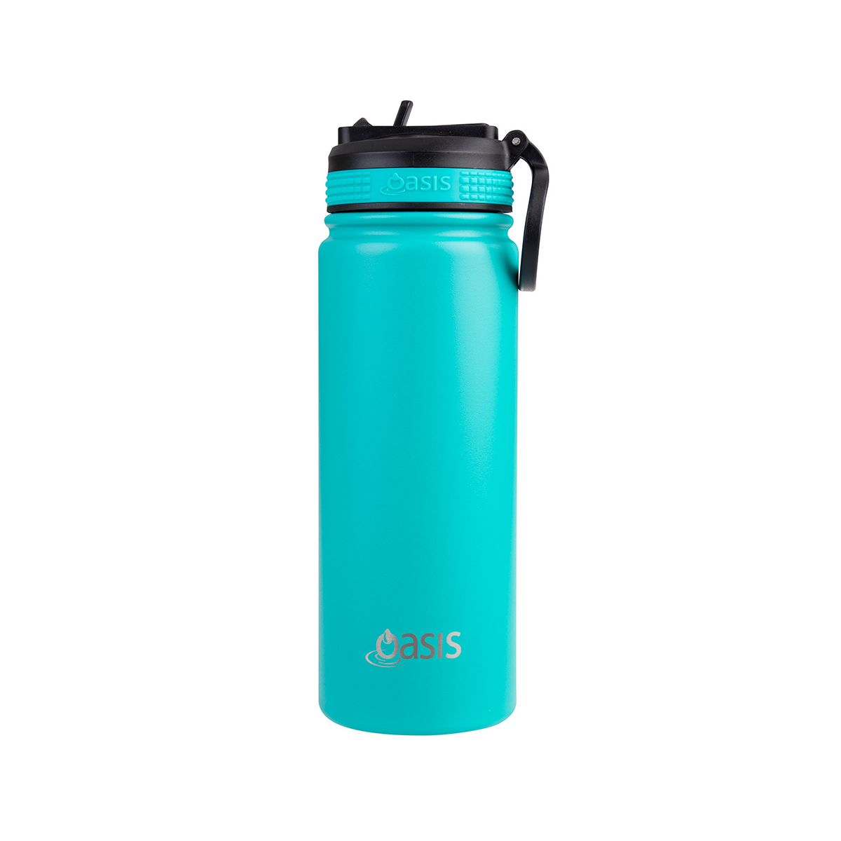 Buy Oasis turquoise insulated sports bottle with sippy straw lid 550ml