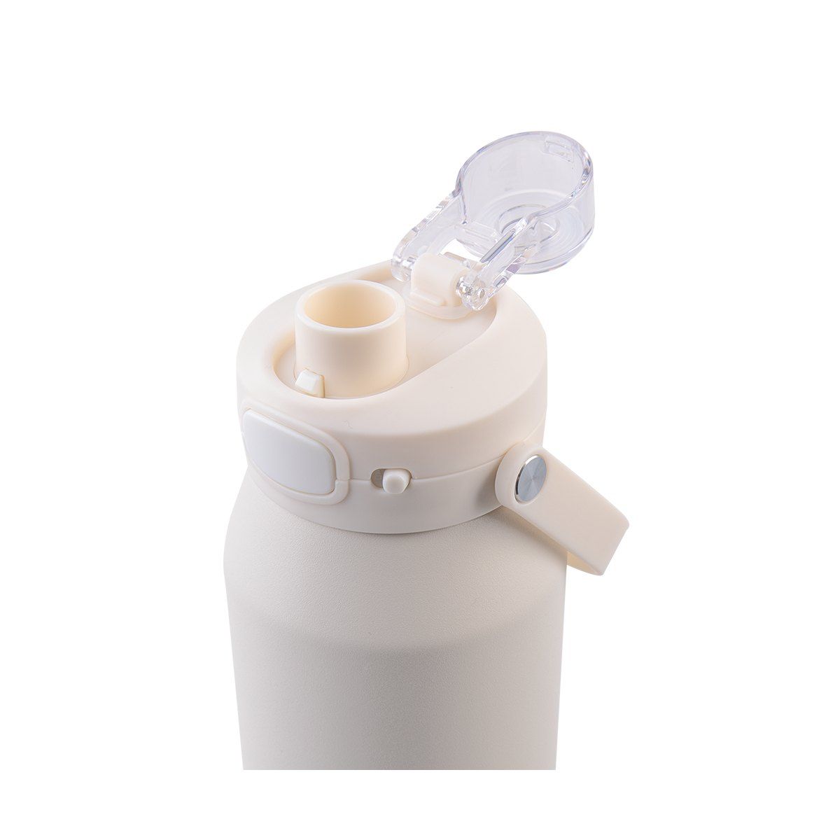OASIS CERAMIC LINED STAINLESS STEEL TRIPLE WALL INSULATED 'CAPRI' DRINK BOTTLE W/ QUICK RELEASE LID 1L ALABASTER