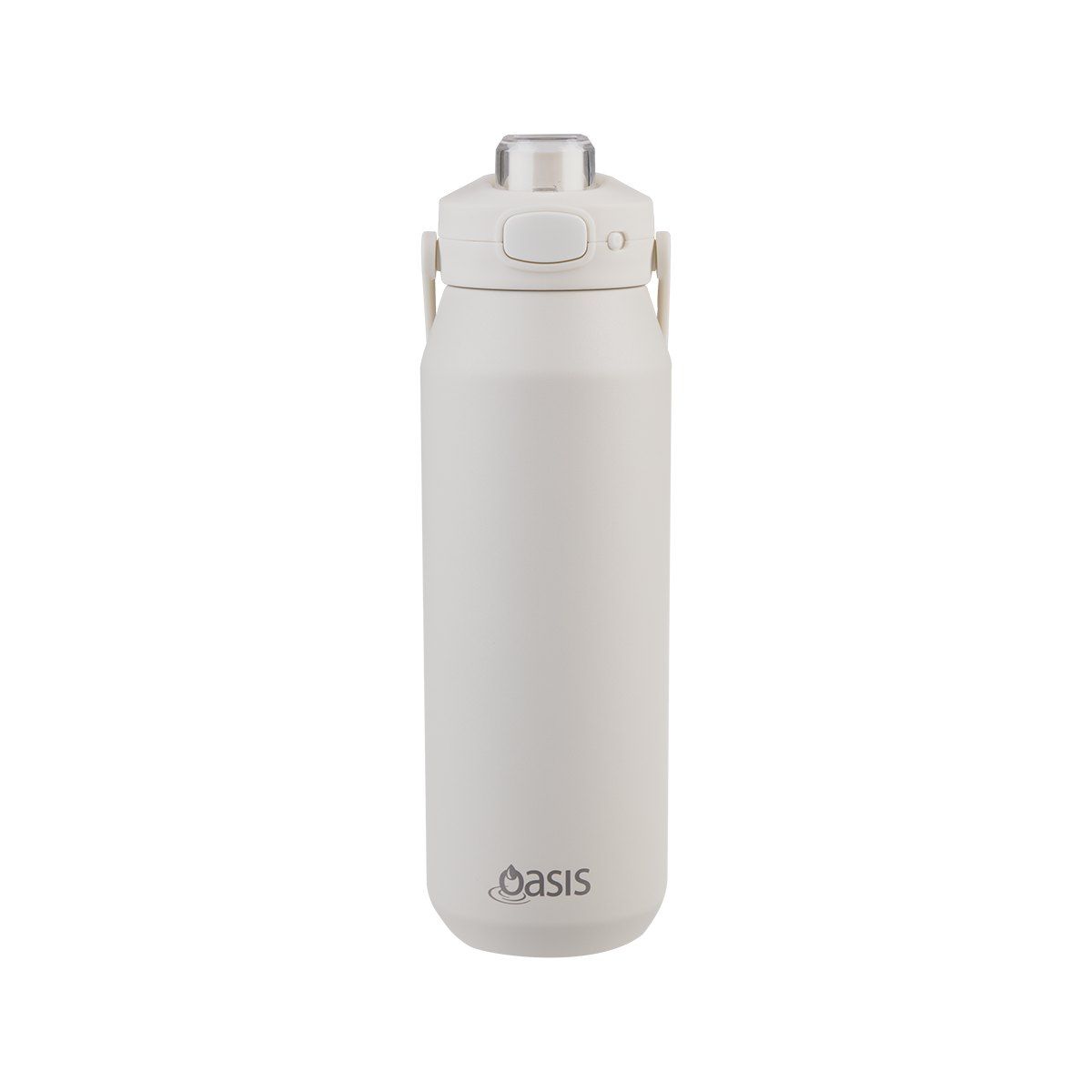 OASIS CERAMIC LINED STAINLESS STEEL TRIPLE WALL INSULATED 'CAPRI' DRINK BOTTLE W/ QUICK RELEASE LID 1L ALABASTER