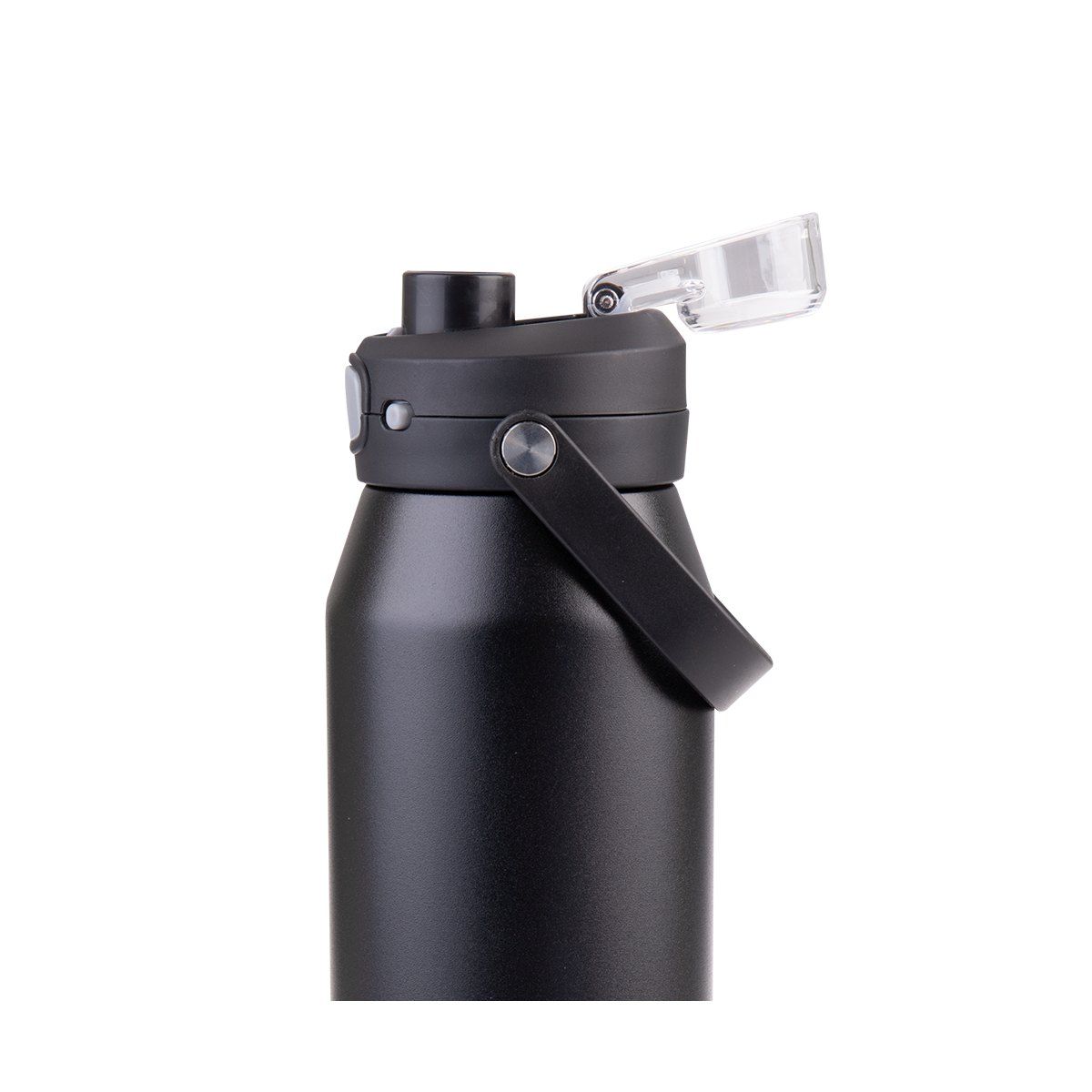 OASIS CERAMIC LINED STAINLESS STEEL TRIPLE WALL INSULATED 'CAPRI' DRINK BOTTLE W/ QUICK RELEASE LID 1L BLACK