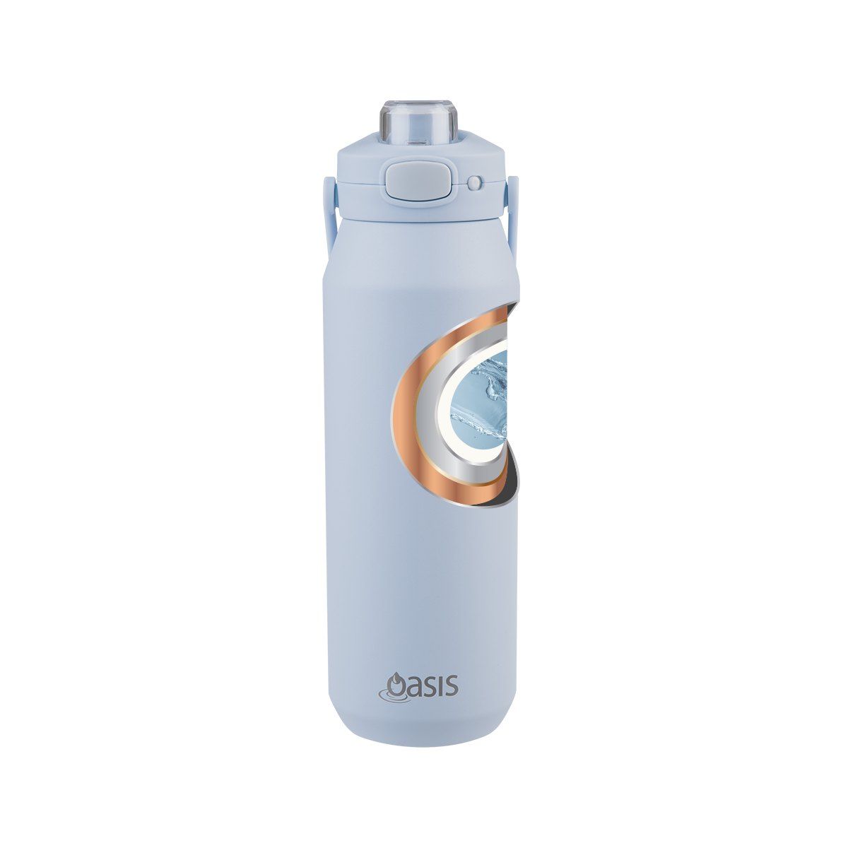 OASIS CERAMIC LINED STAINLESS STEEL TRIPLE WALL INSULATED 'CAPRI' DRINK BOTTLE W/ QUICK RELEASE LID 1L PERIWINKLE