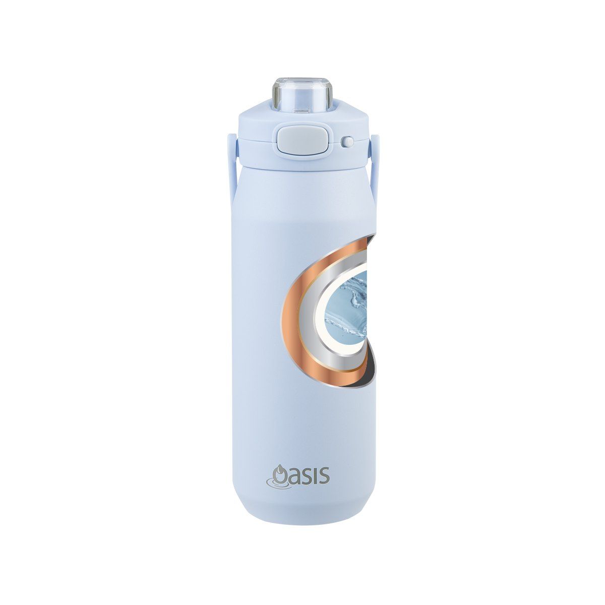 OASIS CERAMIC LINED STAINLESS STEEL TRIPLE WALL INSULATED 'CAPRI' DRINK BOTTLE W/ QUICK RELEASE LID 750ML PERIWINKLE