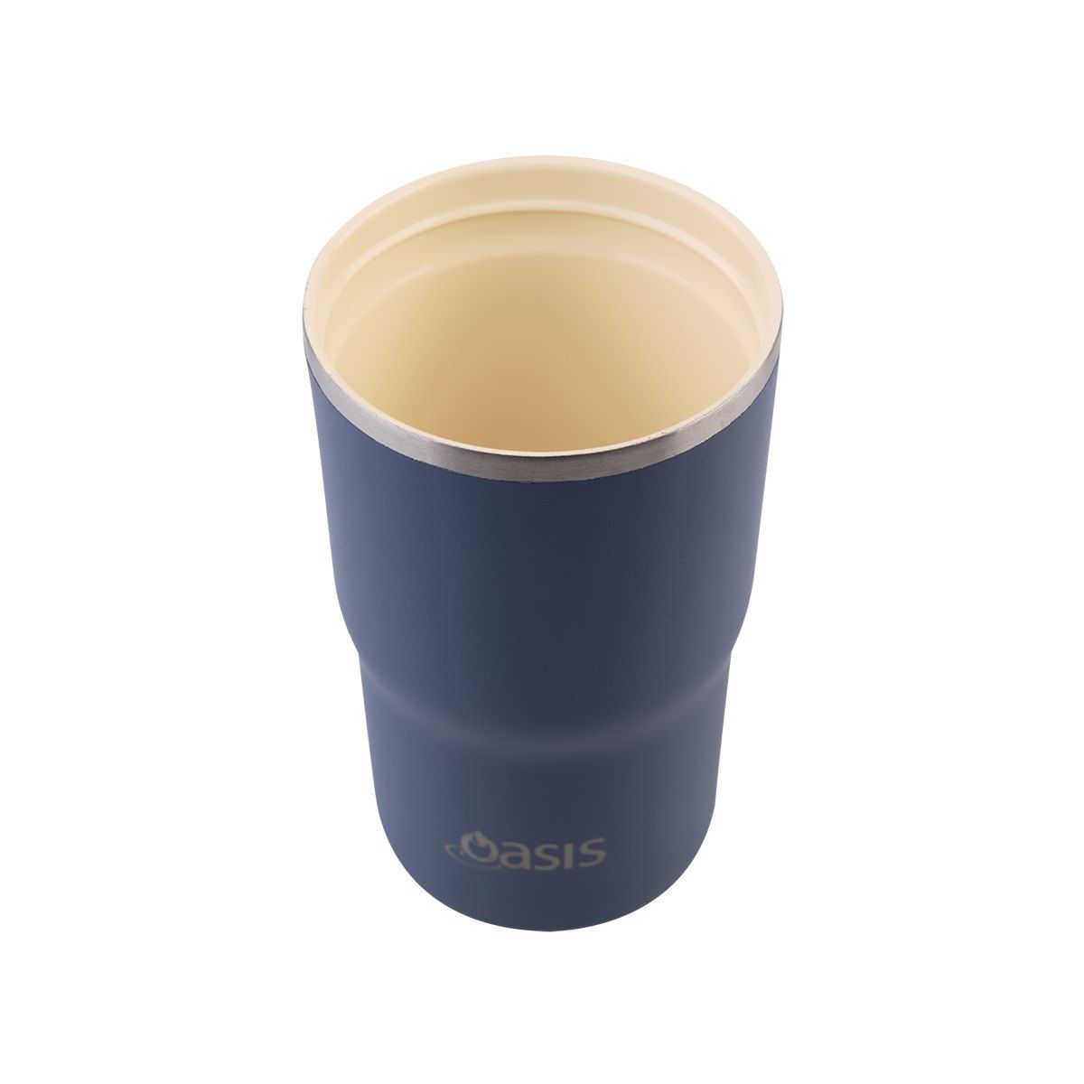 OASIS CERAMIC LINED STAINLESS STEEL DOUBLE WALL INSULATED TRAVEL MUG 480ML INDIGO