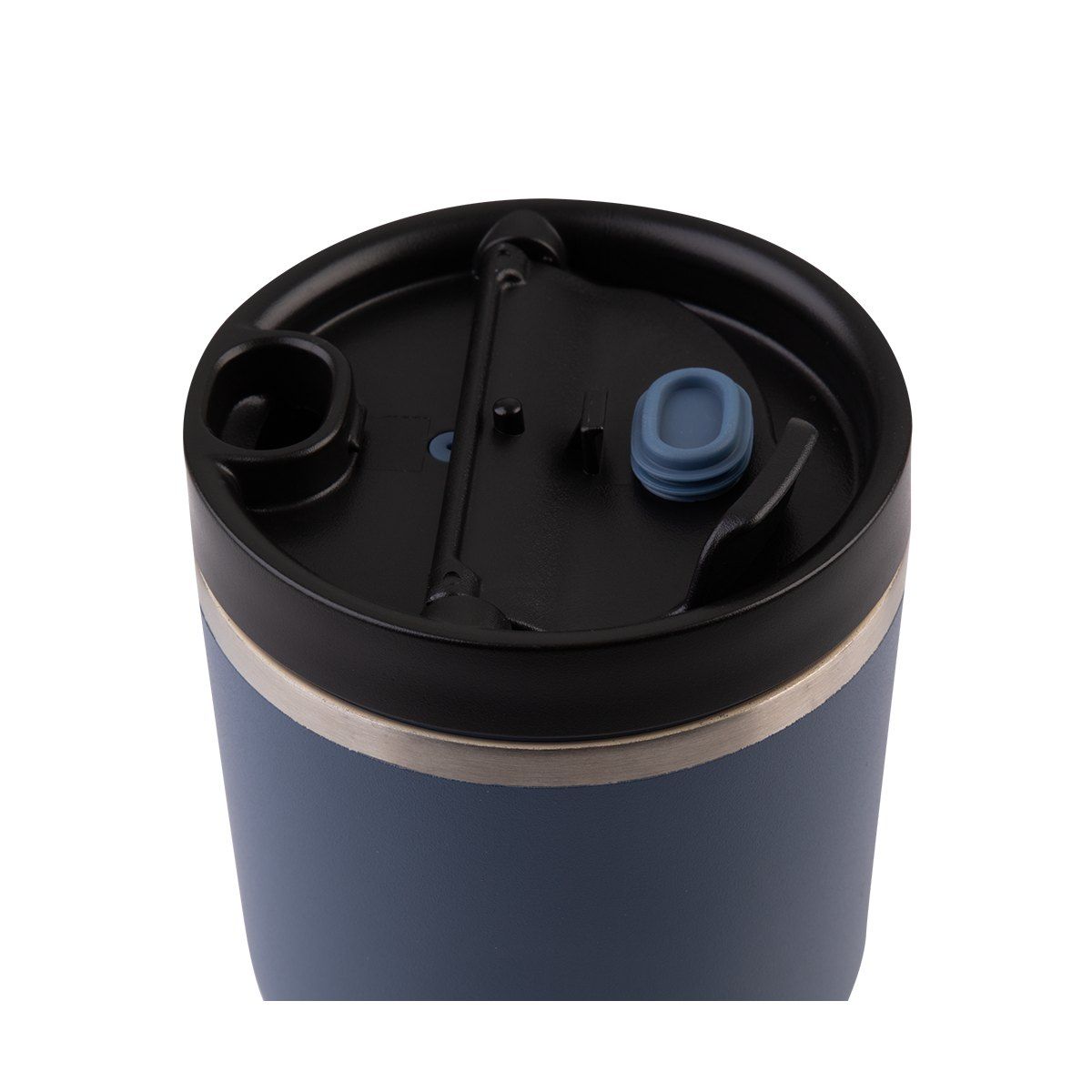 OASIS CERAMIC LINED STAINLESS STEEL DOUBLE WALL INSULATED TRAVEL MUG 480ML INDIGO