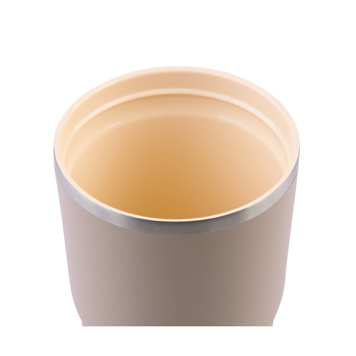 OASIS CERAMIC LINED STAINLESS STEEL DOUBLE WALL INSULATED TRAVEL MUG 480ML LATTE