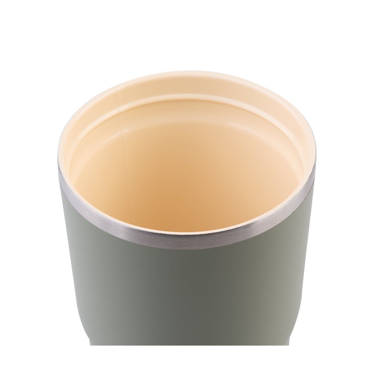 OASIS CERAMIC LINED STAINLESS STEEL DOUBLE WALL INSULATED TRAVEL MUG 480ML OLIVE GREEN