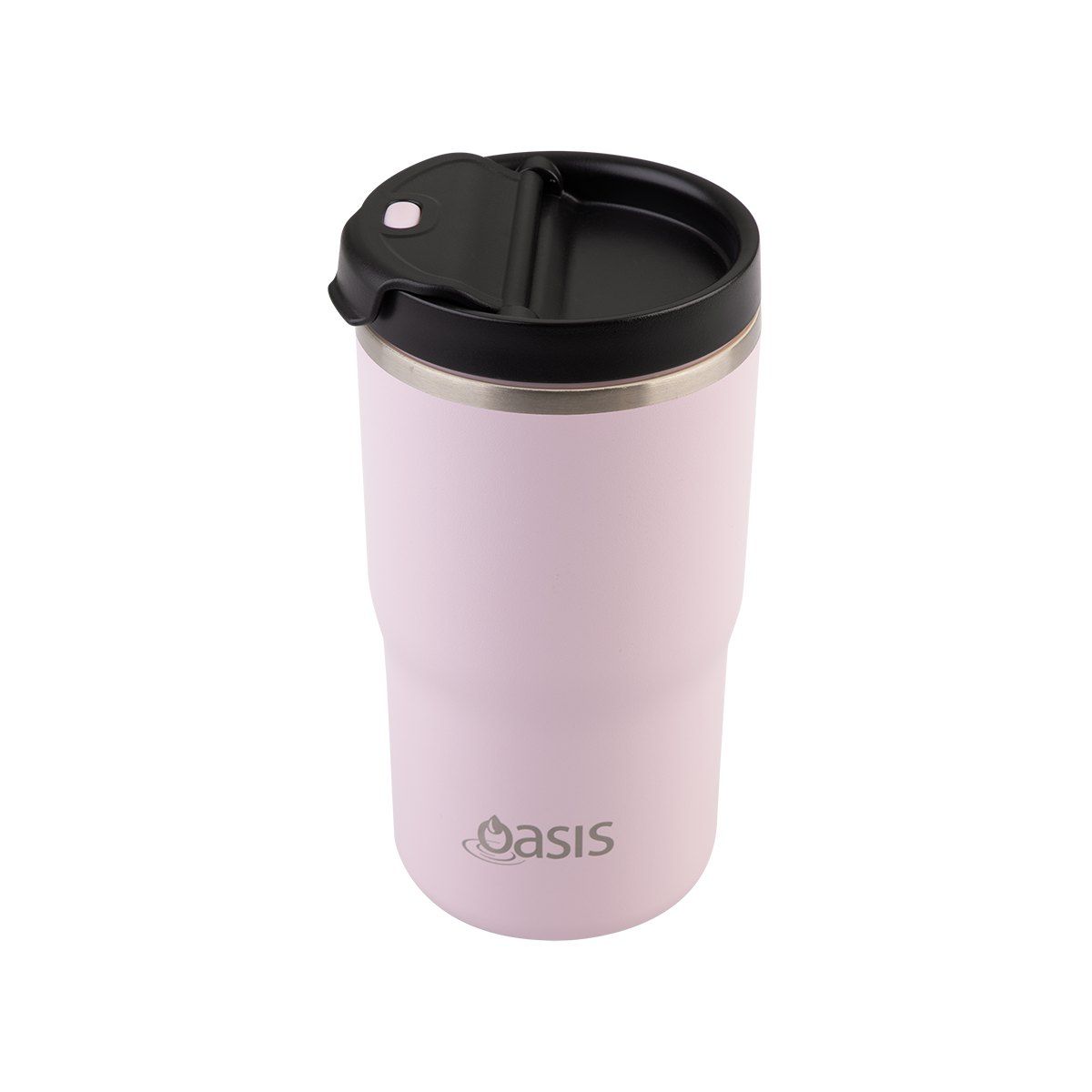 OASIS CERAMIC LINED STAINLESS STEEL DOUBLE WALL INSULATED TRAVEL MUG 480ML PINK LEMONADE